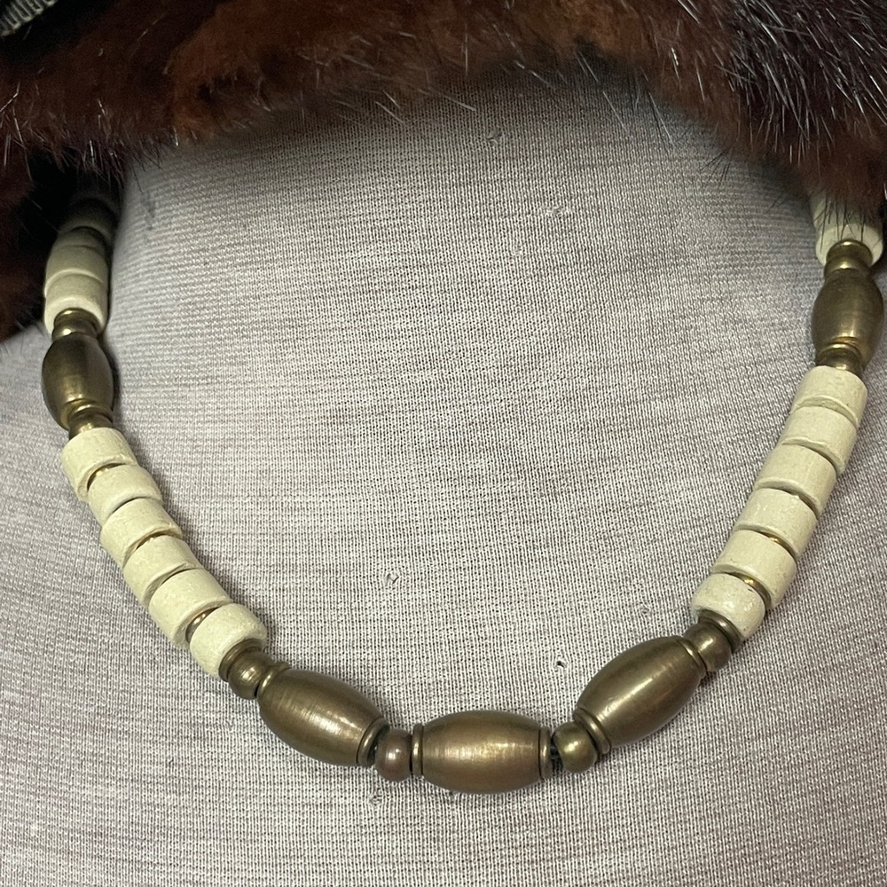Vintage Stone & Brass Choker